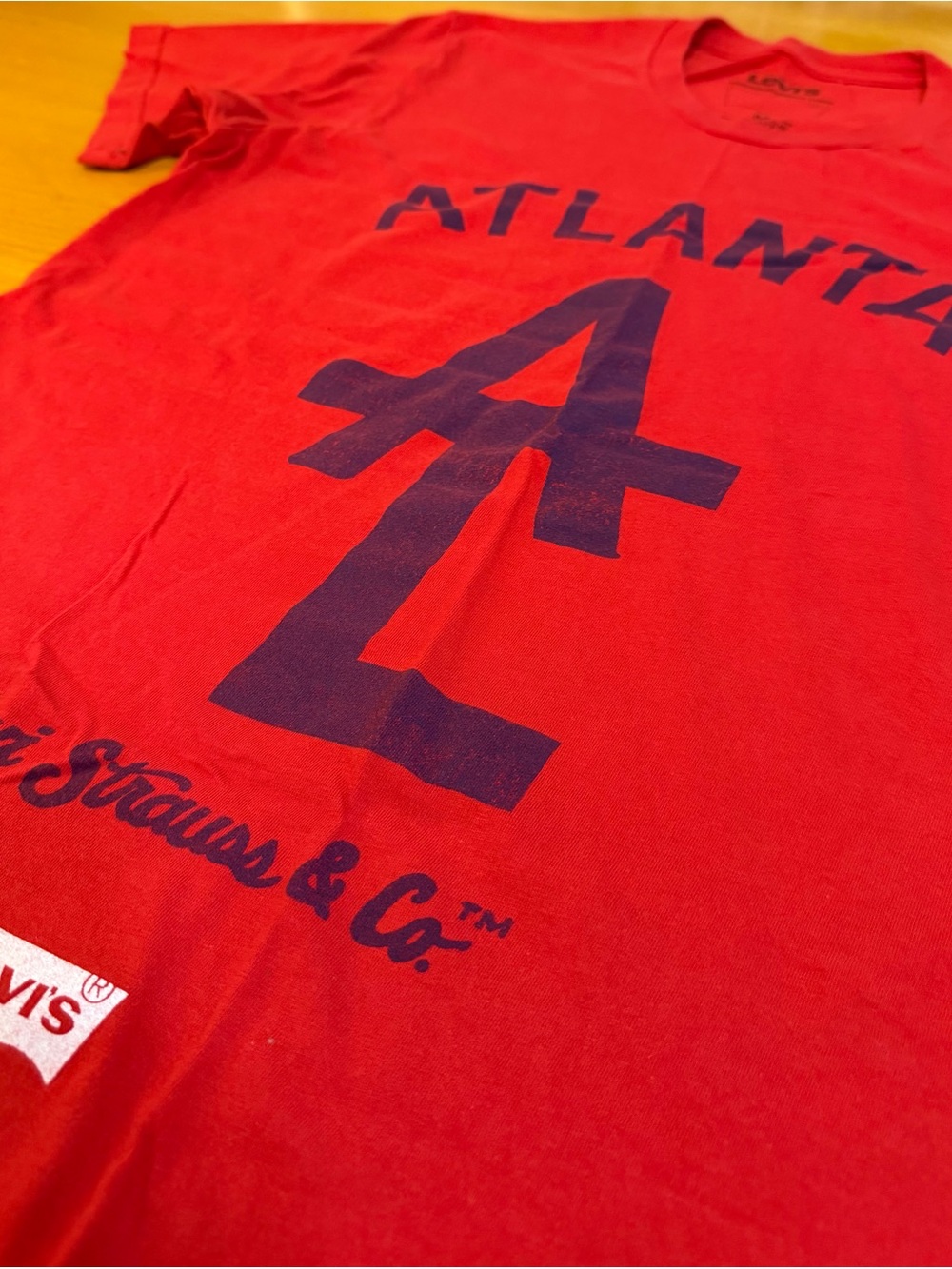 Levi's Red Tee with Navy Atlanta Graphic